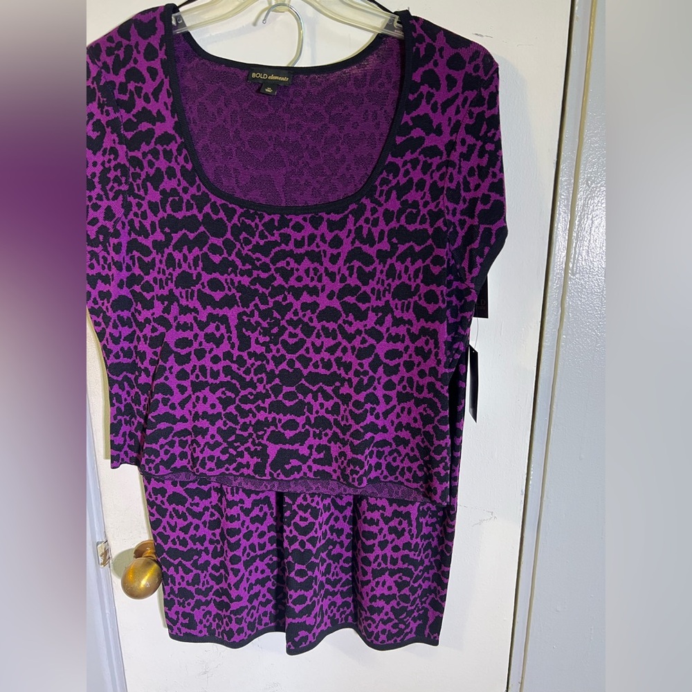 Bold Elements purple and black knit two piece set